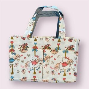 Hello Kitty Carousel Horse Print Organizer Tote Bag